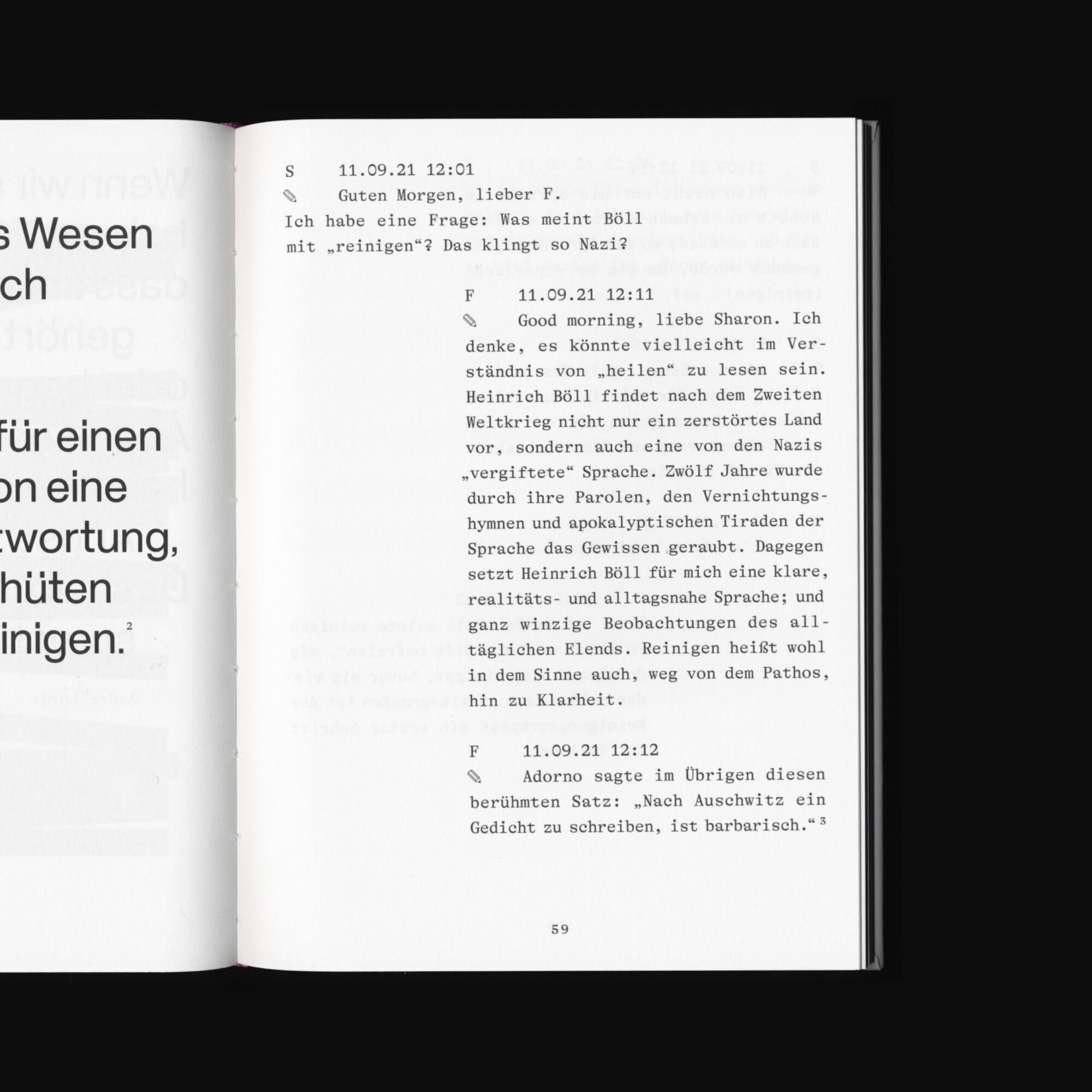 Gesammeltes Schweigen – Innen
