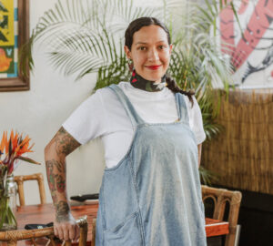 Portrait of the Mexican chef Ana Dolores in her restaurant "Esquina Comun" in Mexico City.
