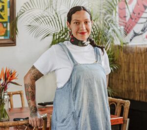 Portrait of the Mexican chef Ana Dolores in her restaurant "Esquina Comun" in Mexico City.